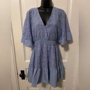 NWOT Boho Lace Light Blue Lace Dress